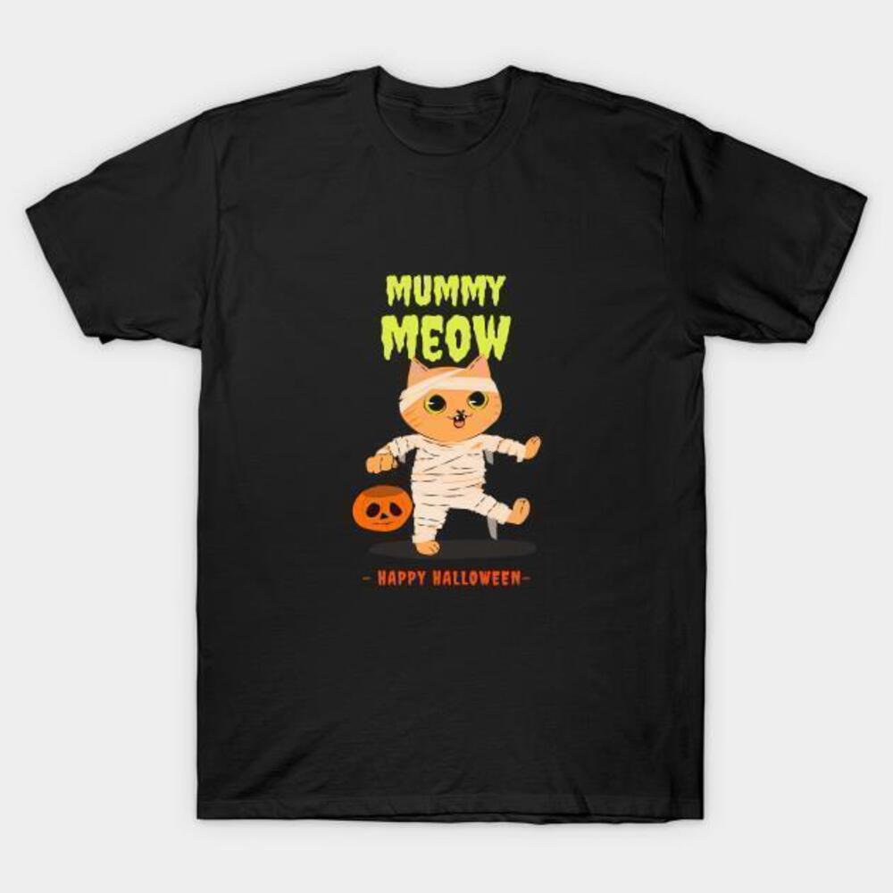 Cute Mummy Meow Happy Halloween Tshirt